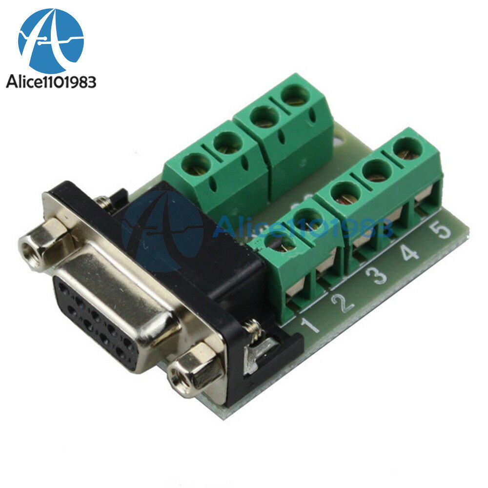 2X DB9 connector female adapter signals Terminal module RS232 Serial to Terminal