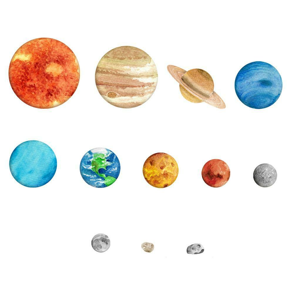 9pcs Planets Luminous Wall Stickers Waterproof DIY Kids Room Decor Gifts @
