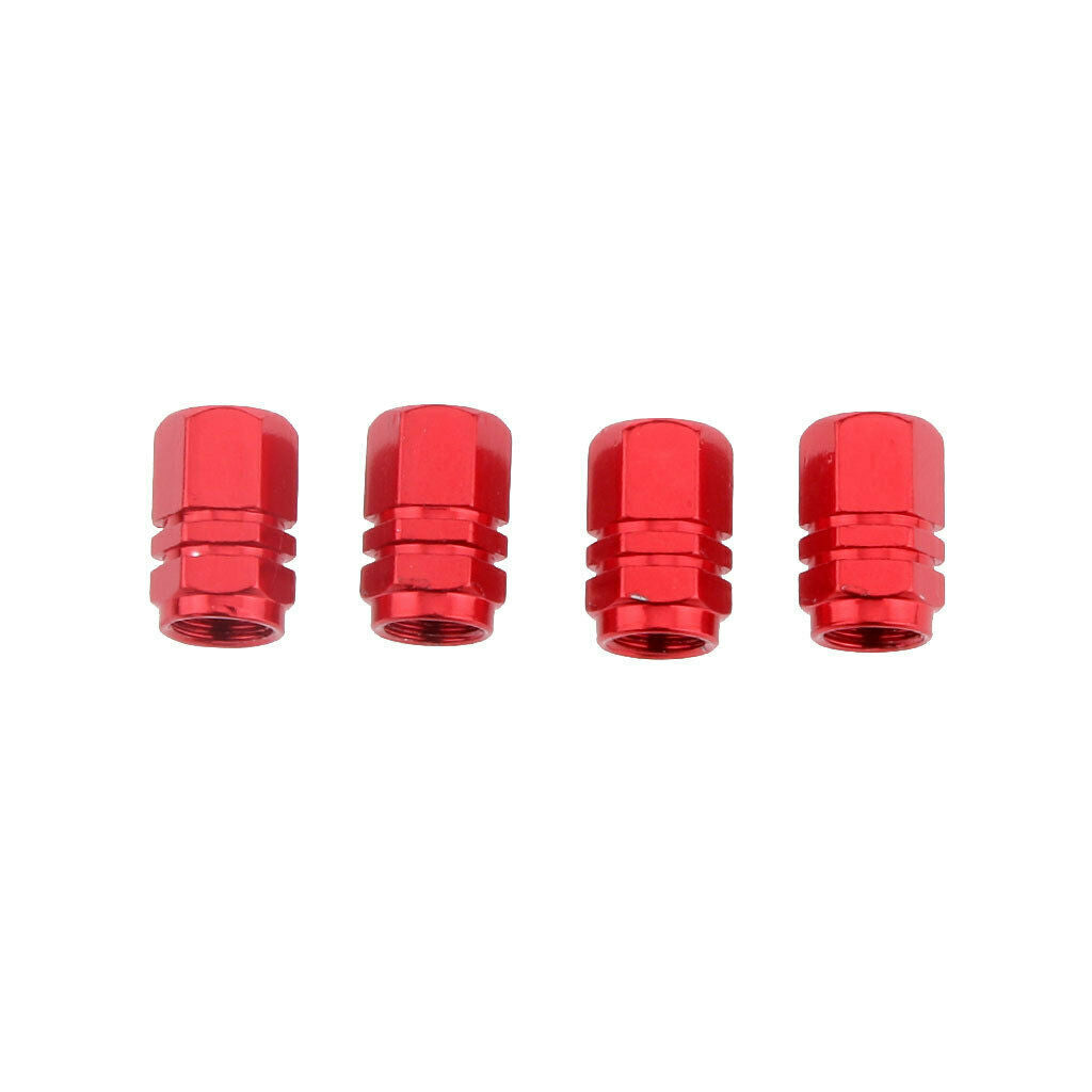 Red-4pcs Wheel Tire Air Valve Stem Cap Car Truck Bike Screw Dust Cover