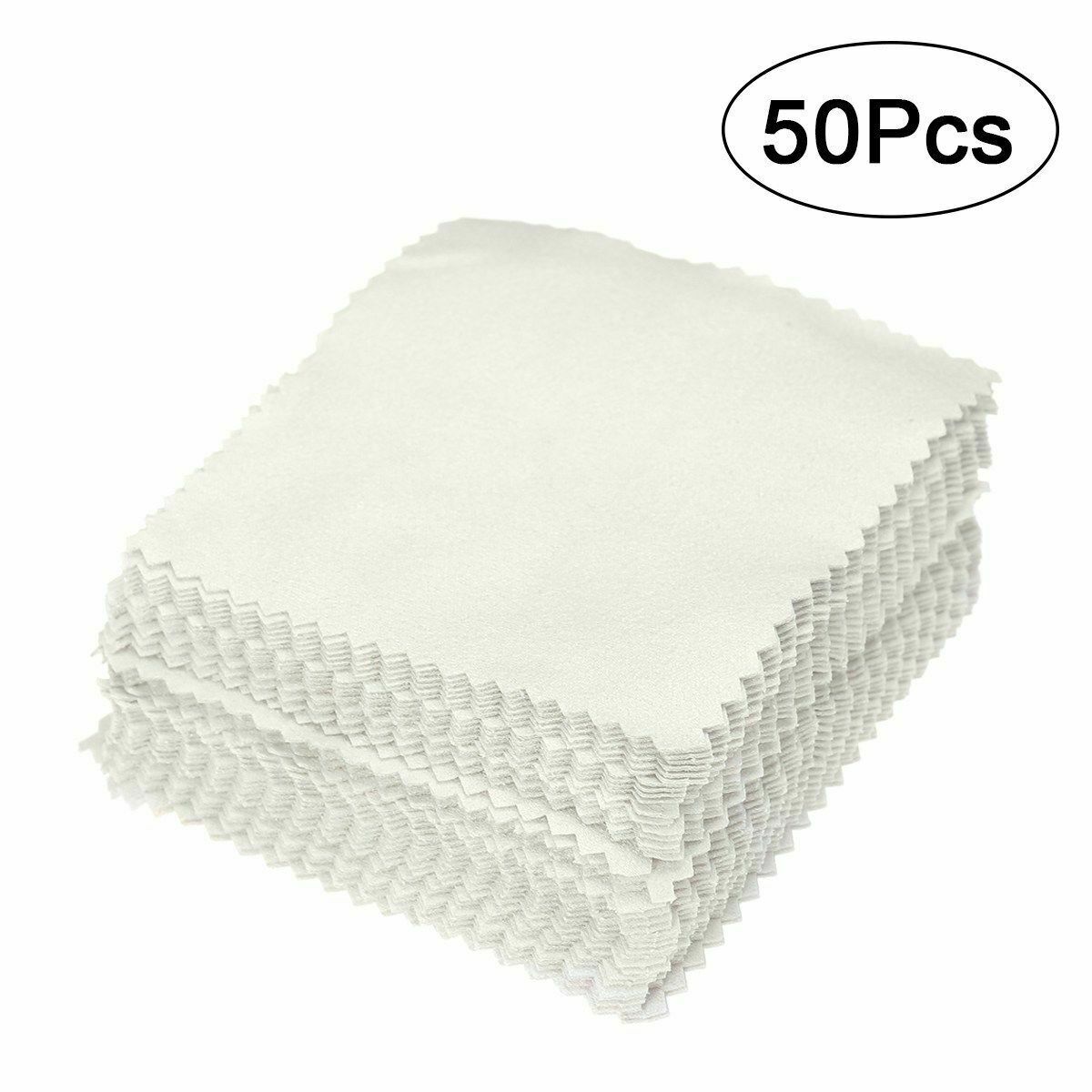 50pcs Grey Polishing Cloth Cleaner Jewellery Cleaning Cloth Anti-Tarnish Tool