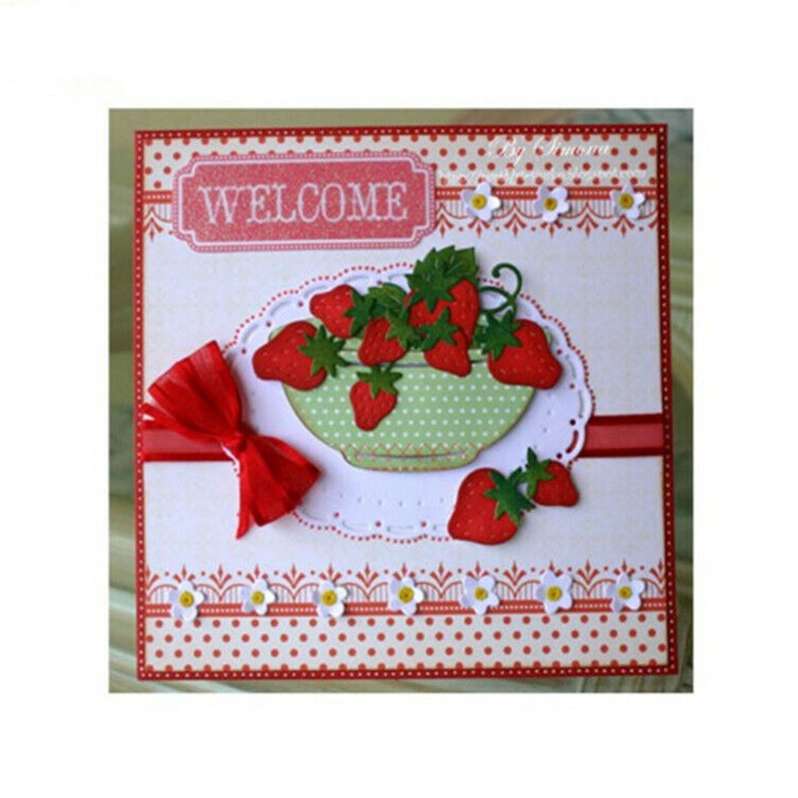 Stamping Template Strawberry Mould Vine Christmas Wedding Birthday Easter Card