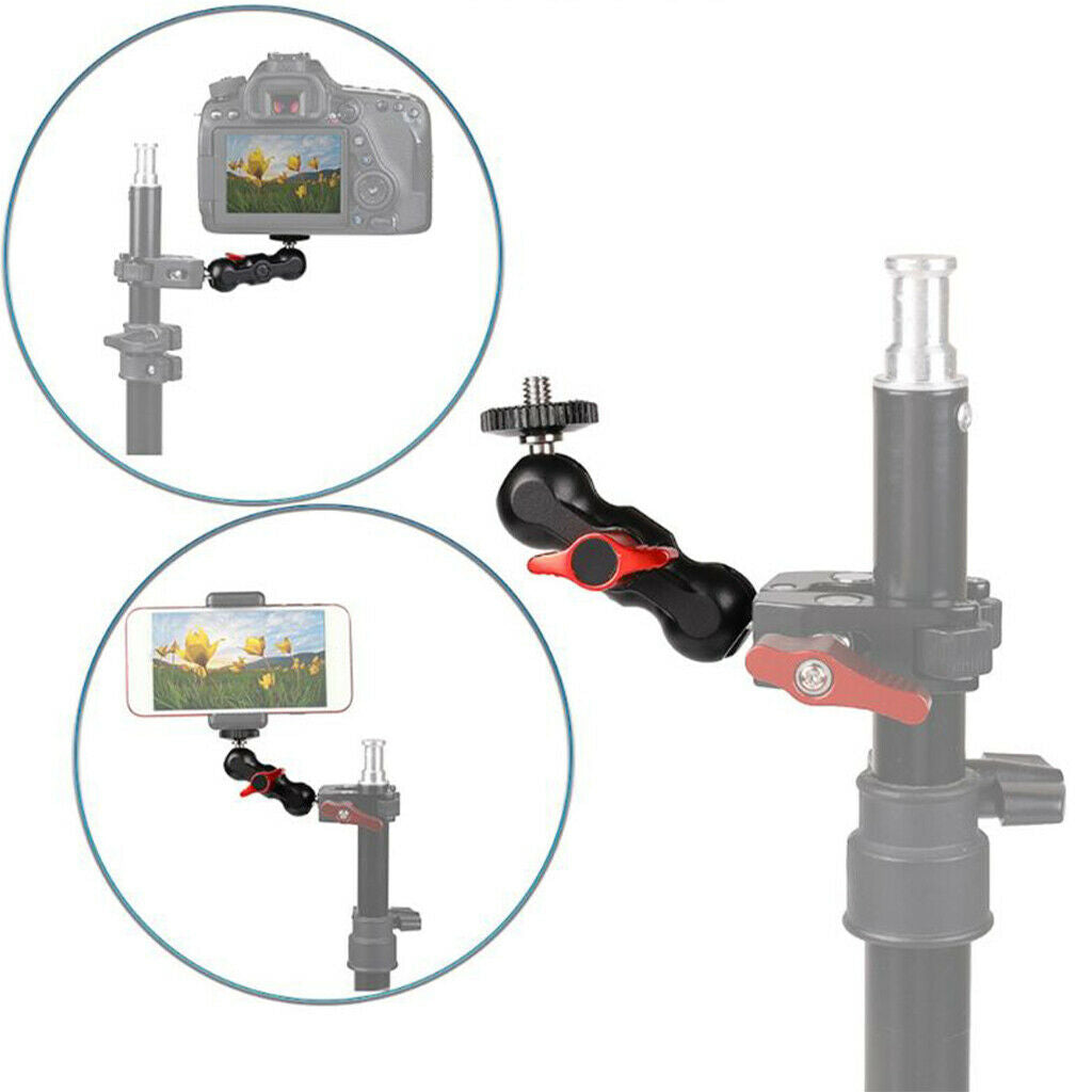 Ball Head Super Clamp Mounting Arm With 1/4 "-20 And 3/8 Thread