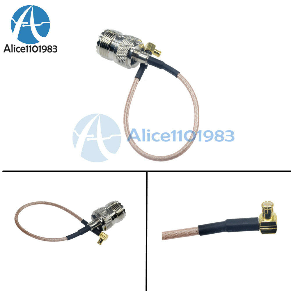 15cm Cable MCX Male Plug Right Angle To SO239 UHF Female Jack RG316 6in Pigtail
