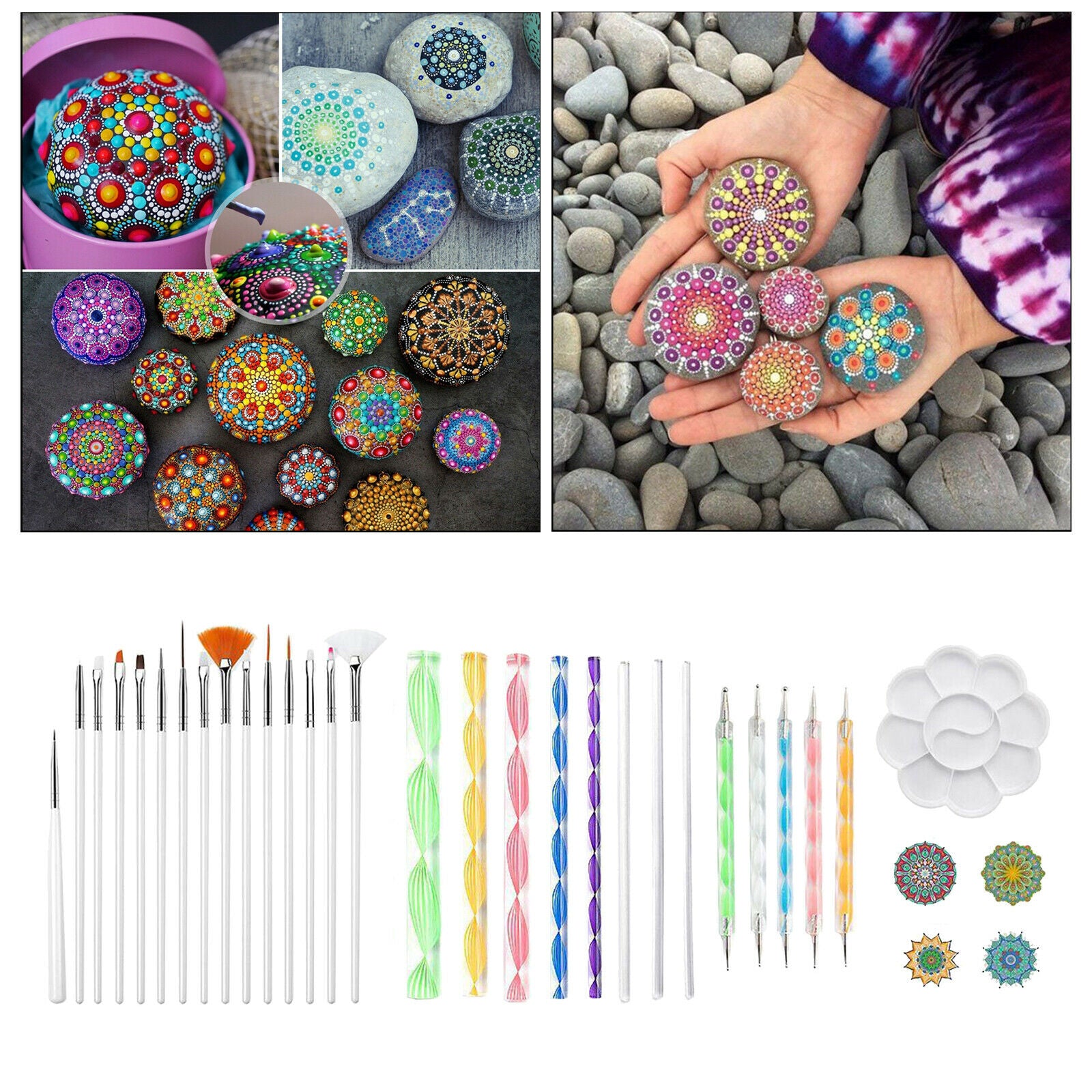 33Pcs Mandala Dotting Tools Art For Rock Painting Kit Dot Pen Paint Stencil