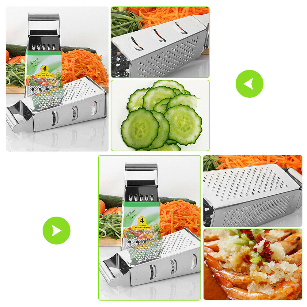 Stainless Steel 4 Sided Graters Box Vegetable Fruits Potato Carrot Slicer Cutter