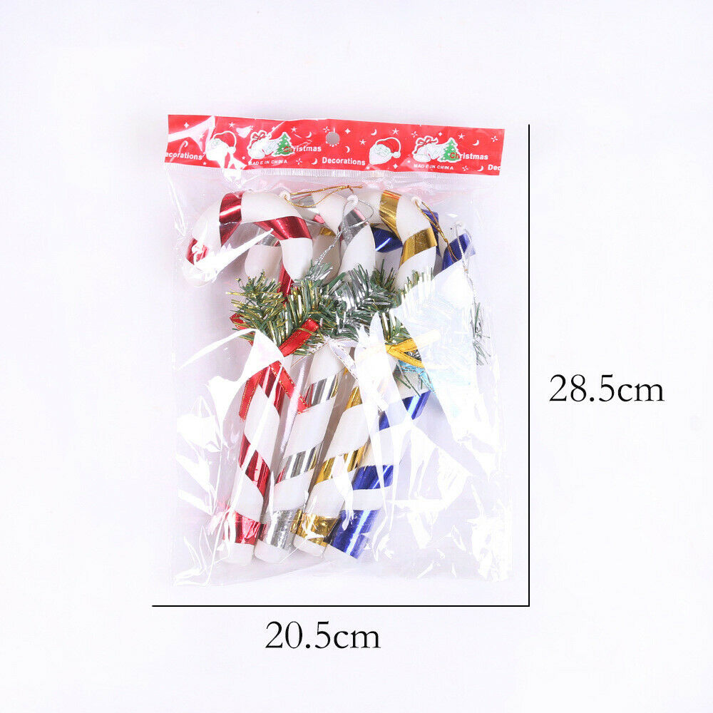 4PCS Large Christmas Cane Pendant Xmas Tree Hanging Party Ornament Decor Craft