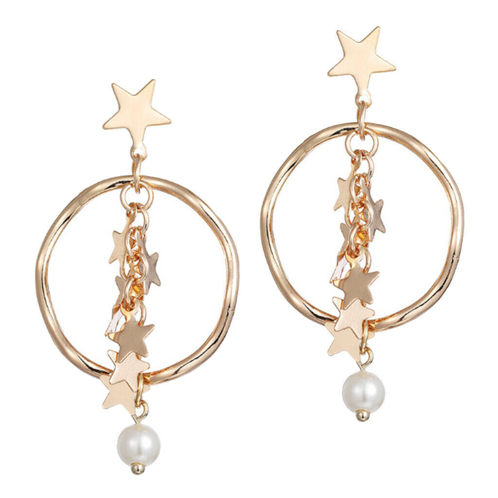 1pair Ear Hook Earring Star Women Wedding Show Jewelry Christmas Day Gifts