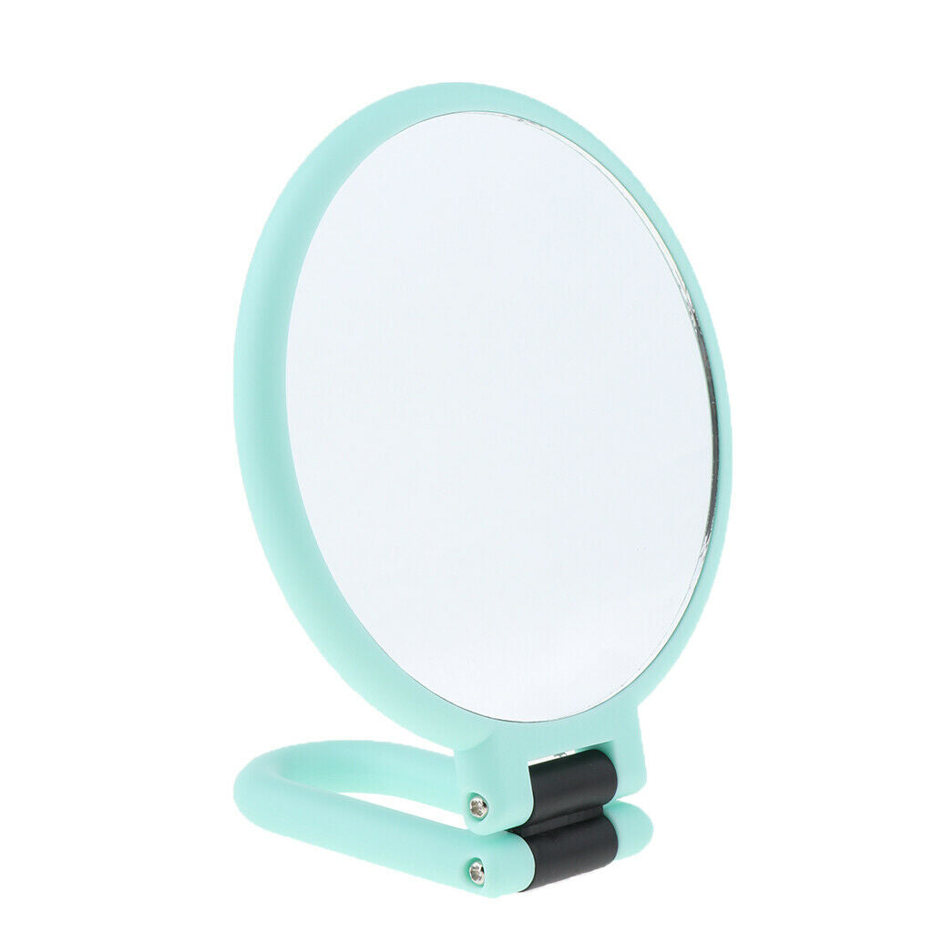 2x Folding Handheld Double Sided Mirror for Travel 15X & 3X Magnifying Green