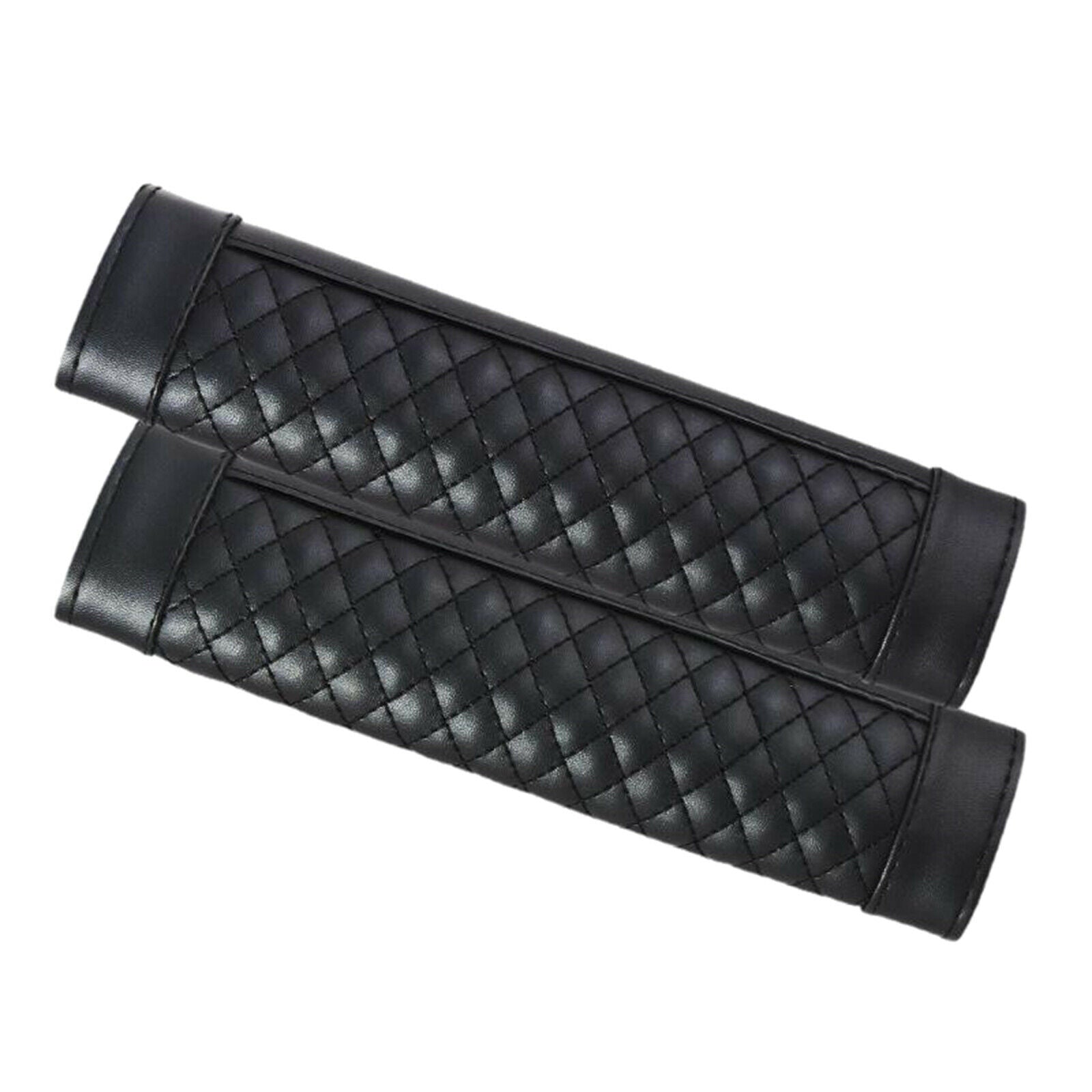 2pcs Stylish Driving Car PU Safety Seat Belt Pads Cover Protector black