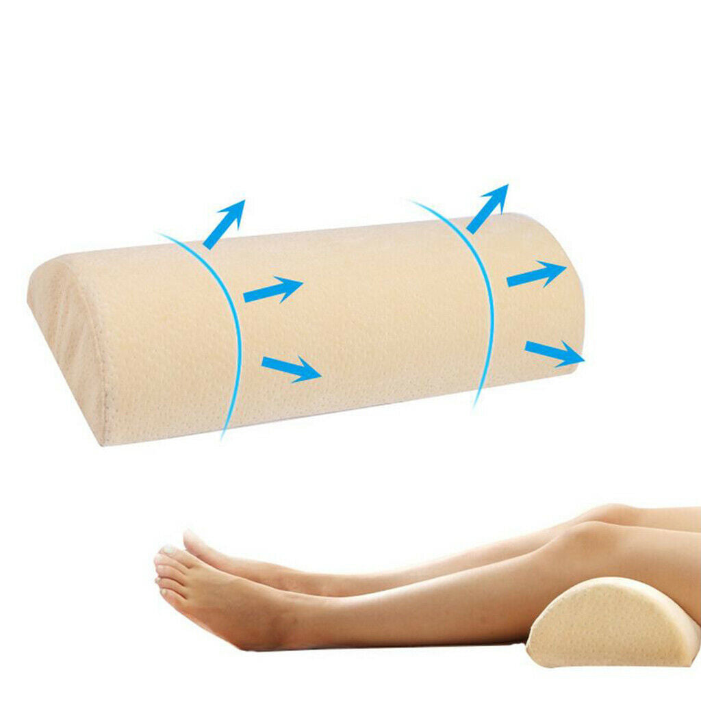 Half Moon Memory Foam Lumbar &Leg Bolster Pillow with removable cover