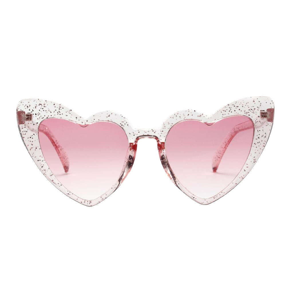 2x UV400 Heart Shaped Sunglasses Goggle Cat Eye Mod Style Retro Glasses