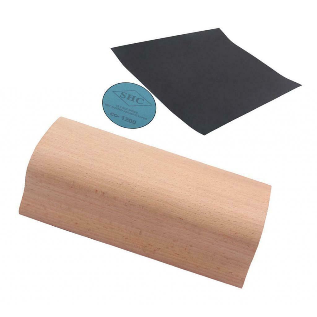 5.16''-Long Wooden Radius Sanding Block With Abrasives Paper for 12" Radius