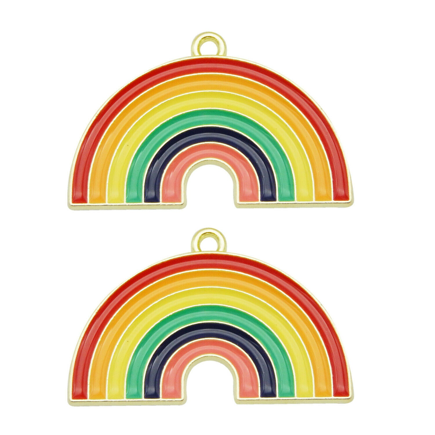 16PCS Multicolor Enamel 32x20mm Rainbow Bridge Charms Pendant Jewelry DIY Crafts
