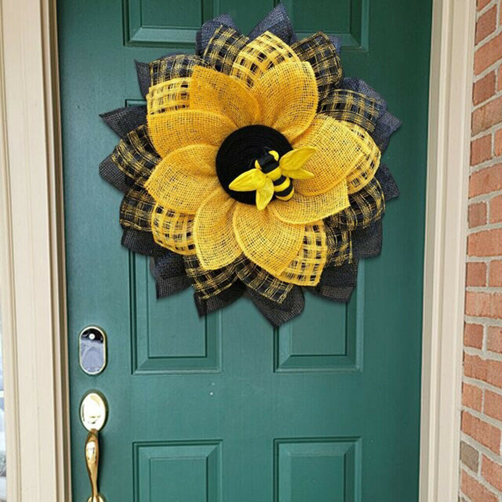 13'' Sunflower Wreath Flower Garland Front Door Wall Hanging Wedding Decor