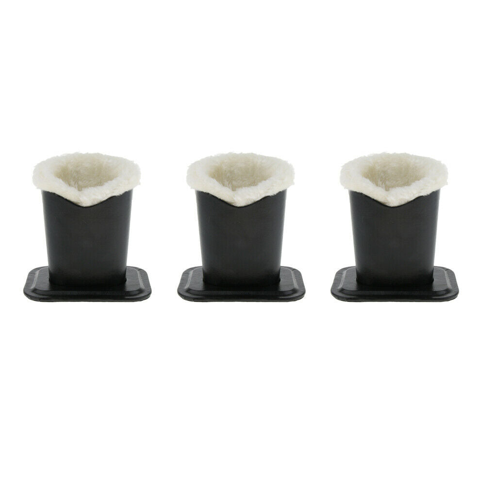 Pack of 3 PU Leather Plush Lined Upright Eyeglasses Holder Stand Pen Holder