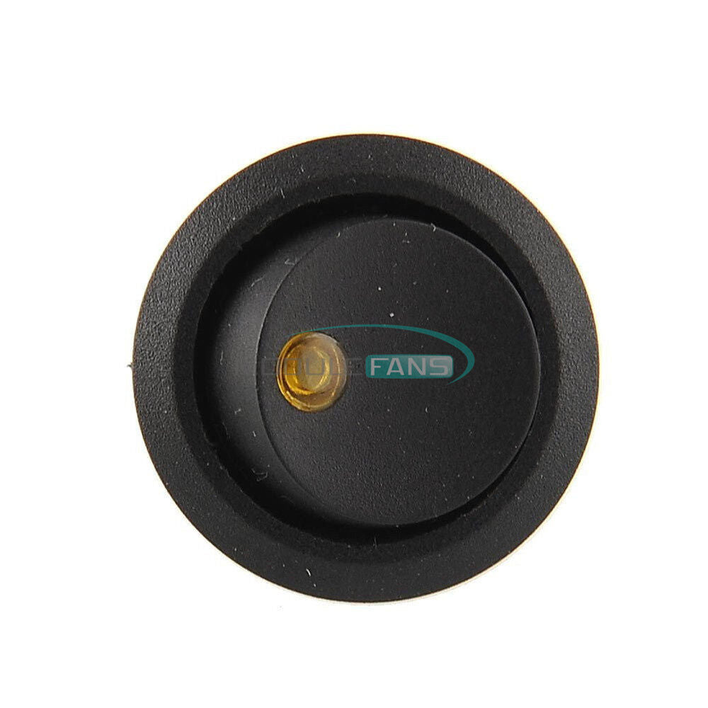 10PCS Yellow AC 125V/250V 3 Pins Car Round Dot LED Light Rocker Toggle Switch