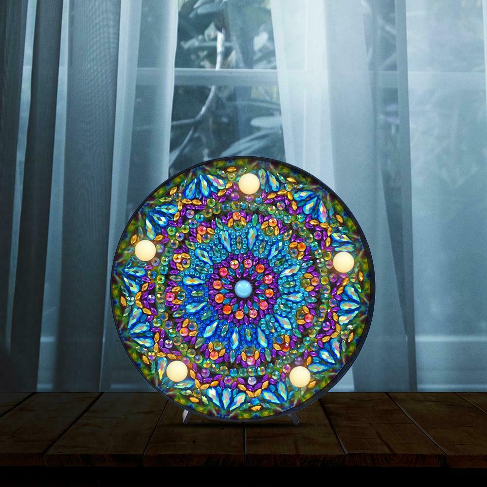 DIY Mandala Diamond Painting Light Embroidery Full Special Drill LED Lamp @