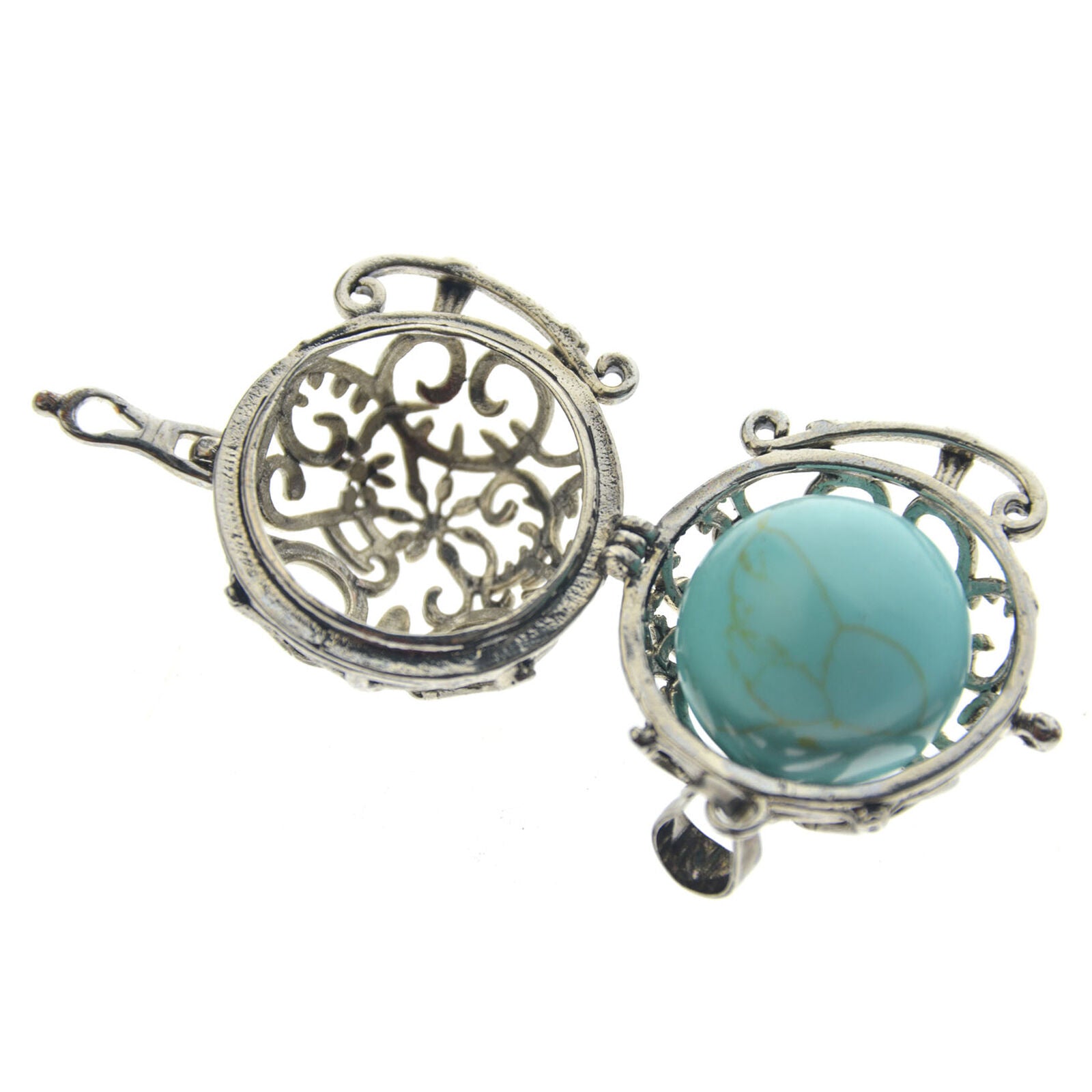 Cyan Turquoise stone Owl Pendant Chakra Reiki Healing Amulet Energy