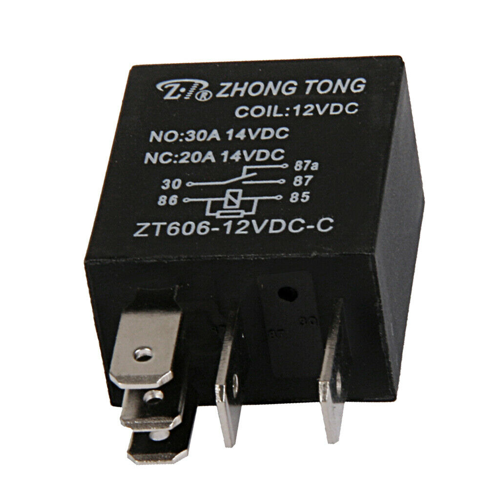ZT606-12V-C-R DC 12V 20A/30A AMP SPDT Relay Relays 5 Pins for Car Truck Vehicles