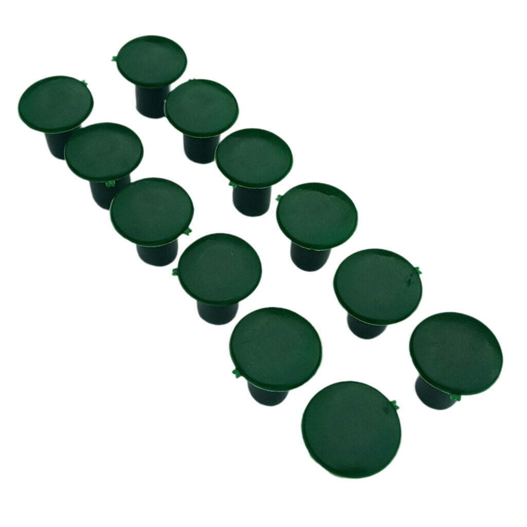 12x Green Plastic Cane End Caps Garden Cane Caps Bamboo Protectors 3cm