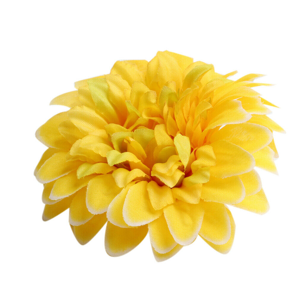 10x Artificial Chrysanthemum Flower Head Wedding Home DIY Craft Decor Yellow
