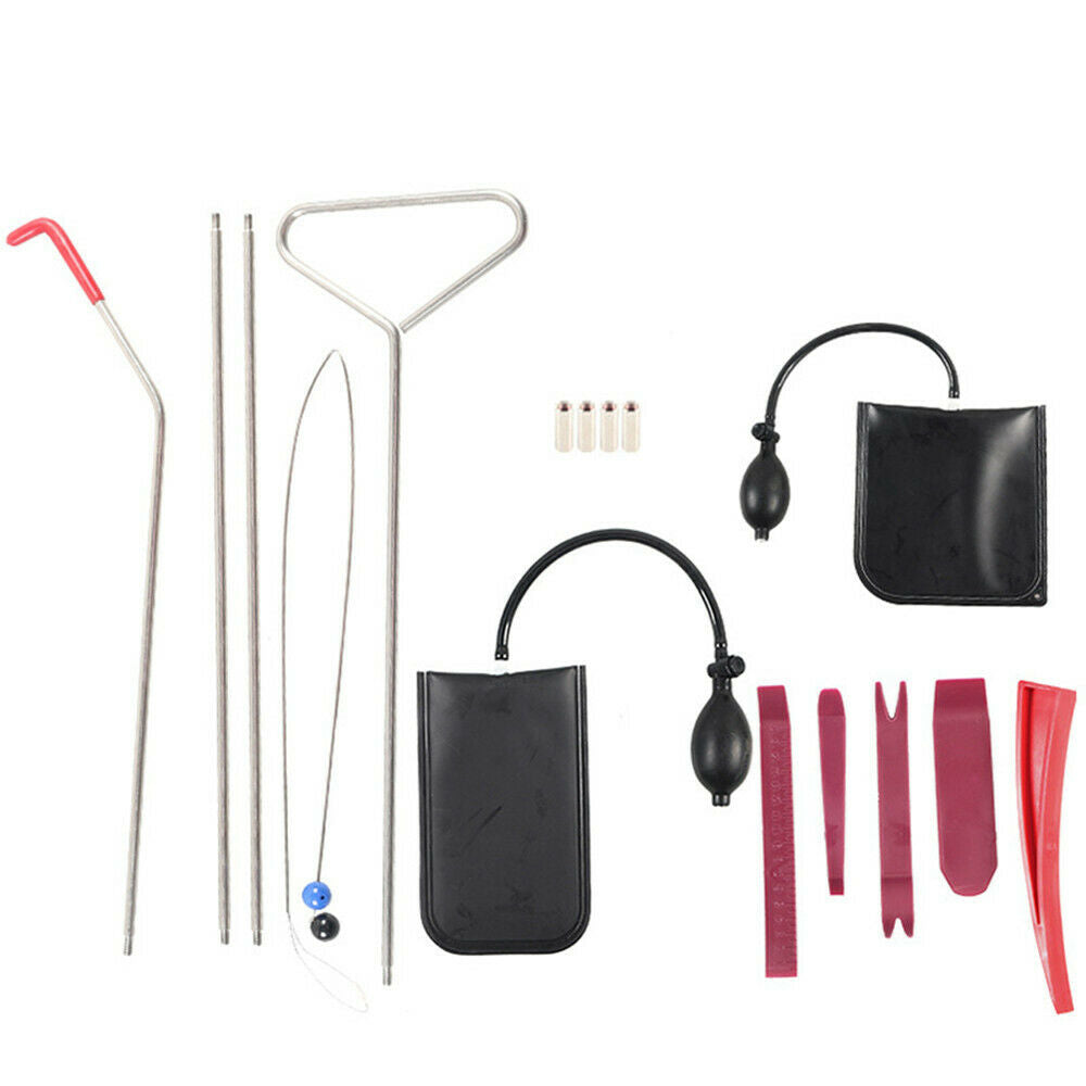 12Pcs Long Reach Grabber with Air Wedge Bag Pump Non Marring Wedge for Car Tool