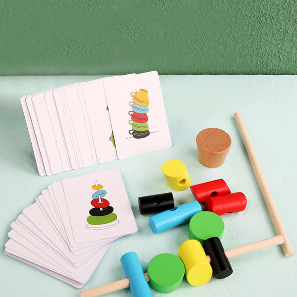 Wooden Educational Toddler Toys for 3 4 5 Year Old Boys Girls Preschool Color