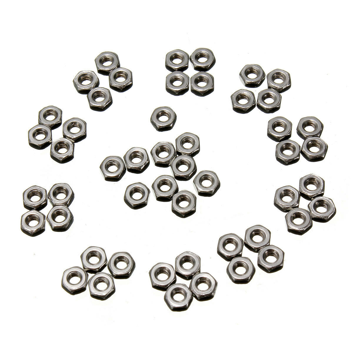 50Pcs M2 Dia 2mm Hex Screw Nuts 304 Stainless Steel Hexagon Nuts DIY Fasteners