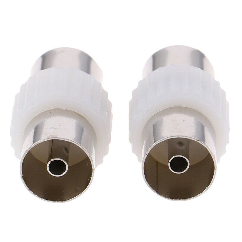 2pcs Female to Female Antennas TV Plug Jack RF Coaxial Adapter .l8