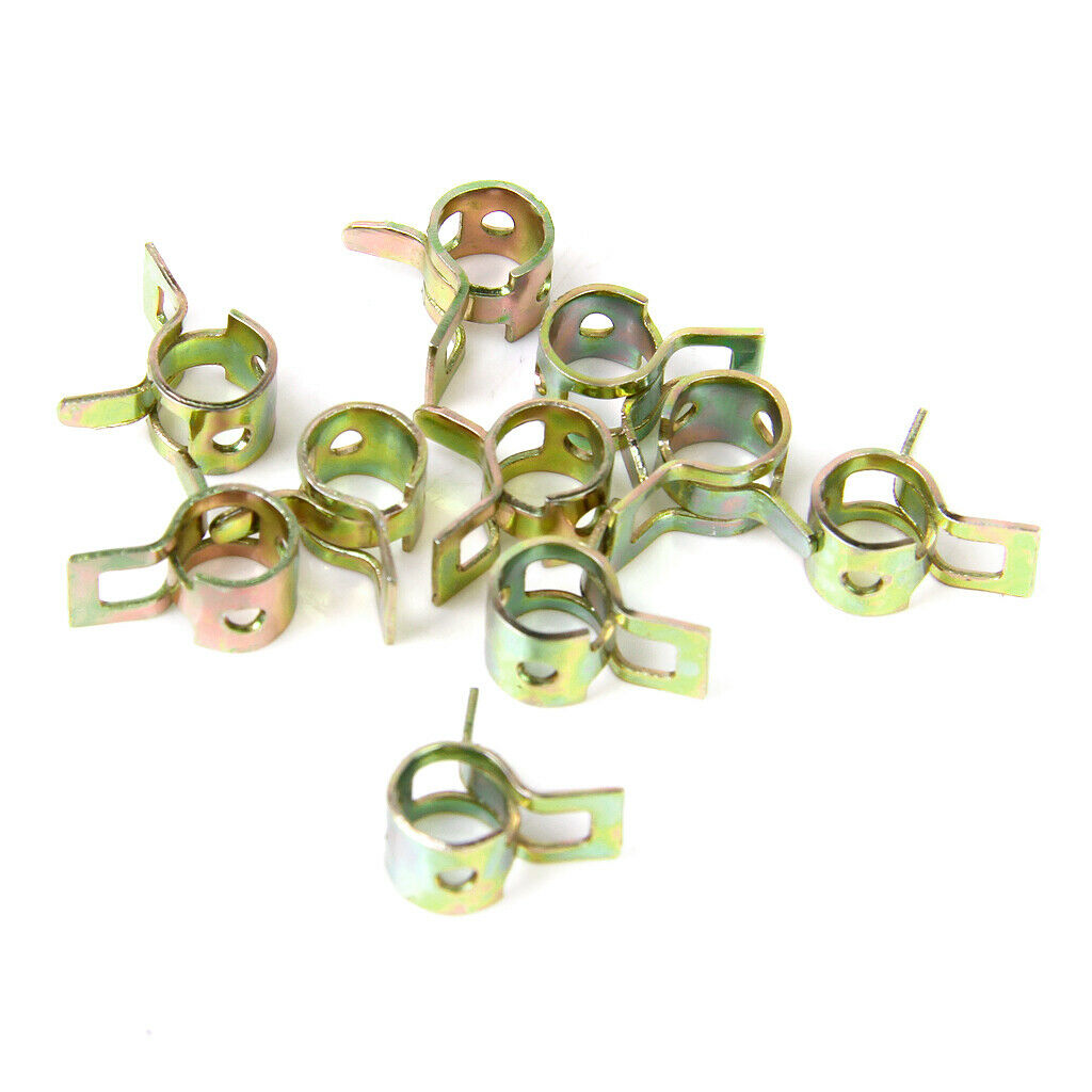 10 Pieces Spring Clips Fuel Hose Line Water Pipe Air Tube Clamps Fasteners