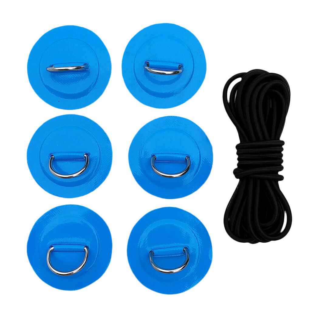Premium Stand Up Paddleboard   Bungee Deck Rigging Kit D-ring Patch Blue