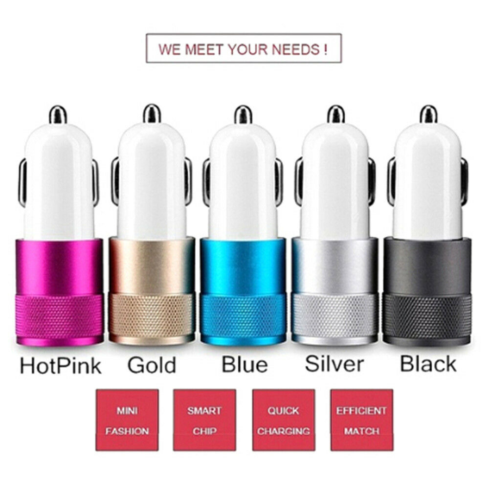 DC 3.1A Portable Mini 2-Port USB Universal Fast Car Charger For Phones laptop Tt