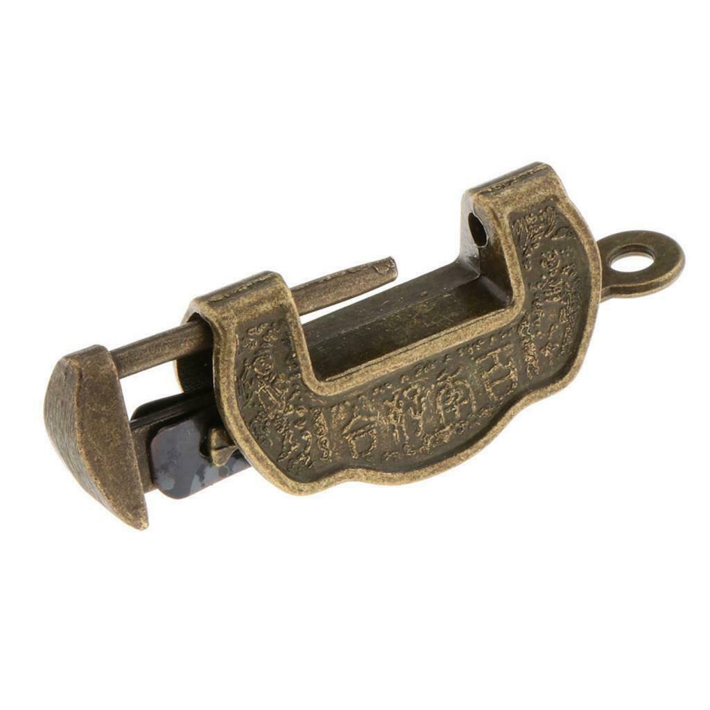 Chinese Retro Bronze Padlocks Set for Jewelry Box Drawer Gifts Ingot