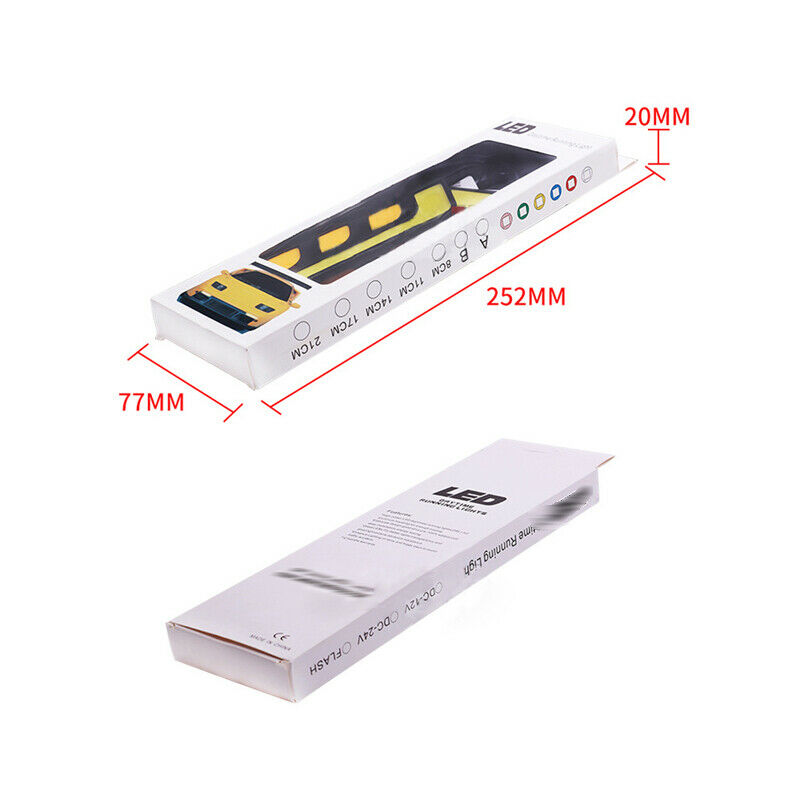 2PCS LED Car DRL Lamp Turn Signal Light White + Amber Waterproof Side Indicator