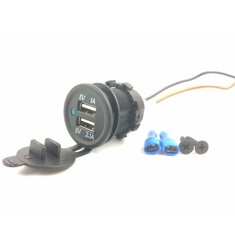 DC 12V/24V Dual USB Power Motorcycle Car Cigarette Lighter Charger Socket.l8