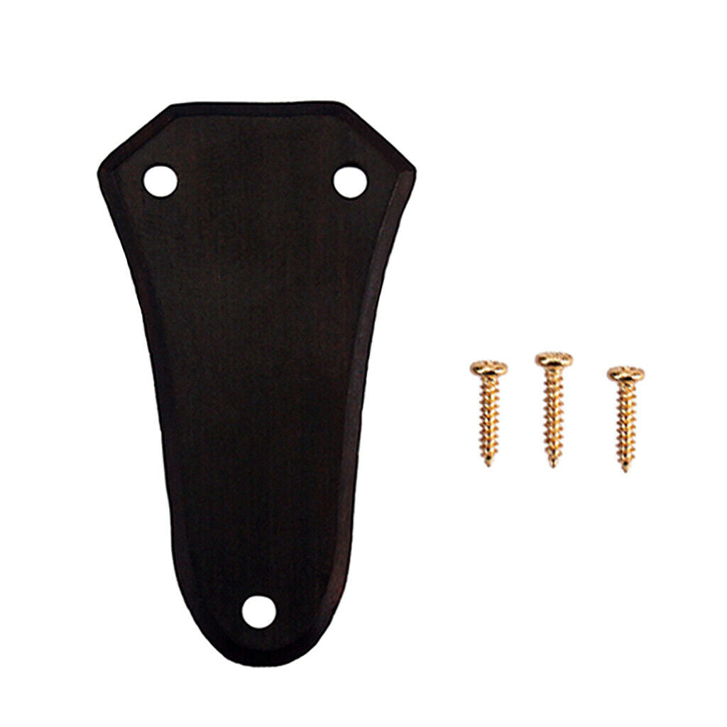 Guitar Ebony Cover Plates with 3 Pieces of Golden Screws for Bass Guitar