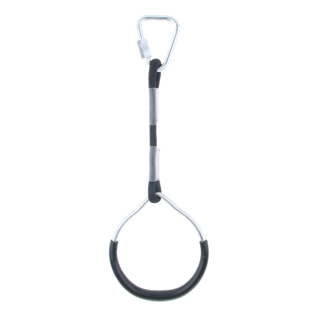 Heavy Duty Iron Playground Kids Gymnastic Rings Black