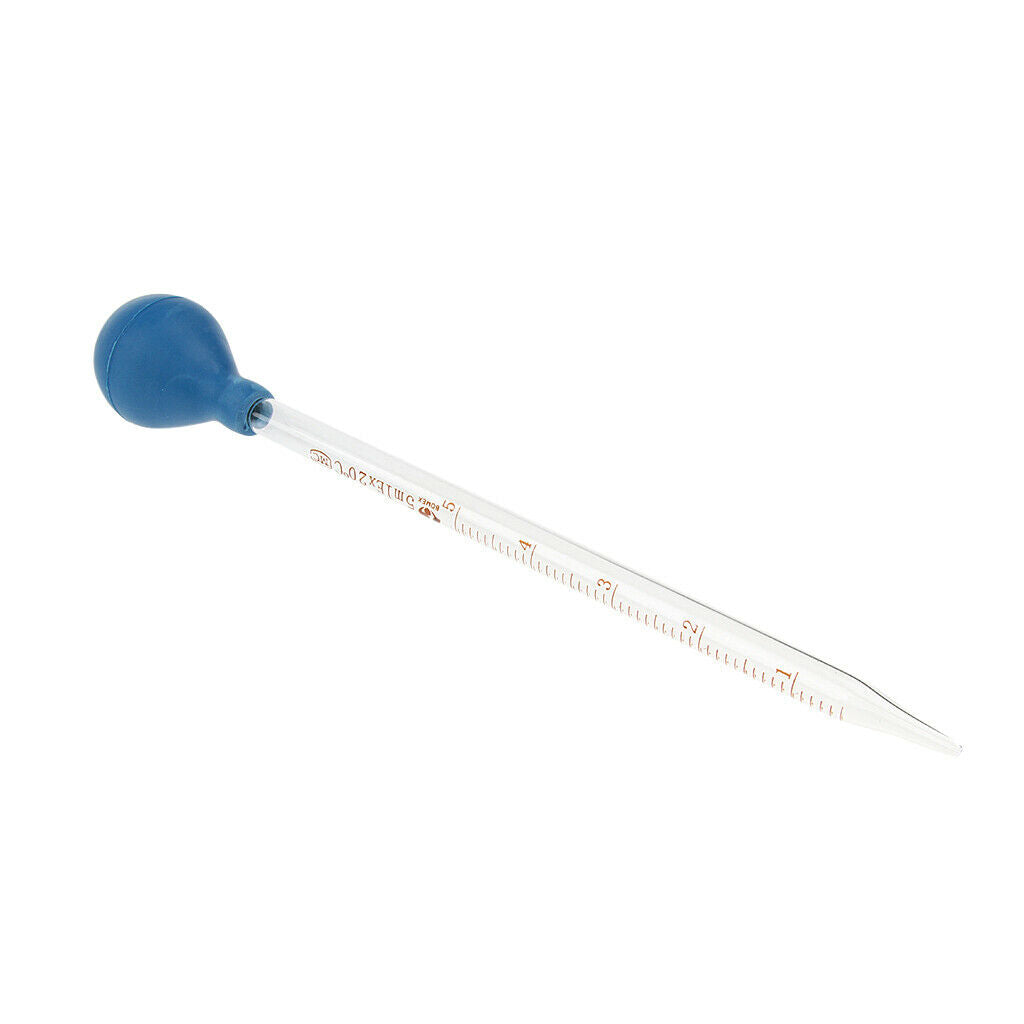 2 PCS 3ml 5ml Glass Pipette with Rubber   Lab Chemistry Dropper School