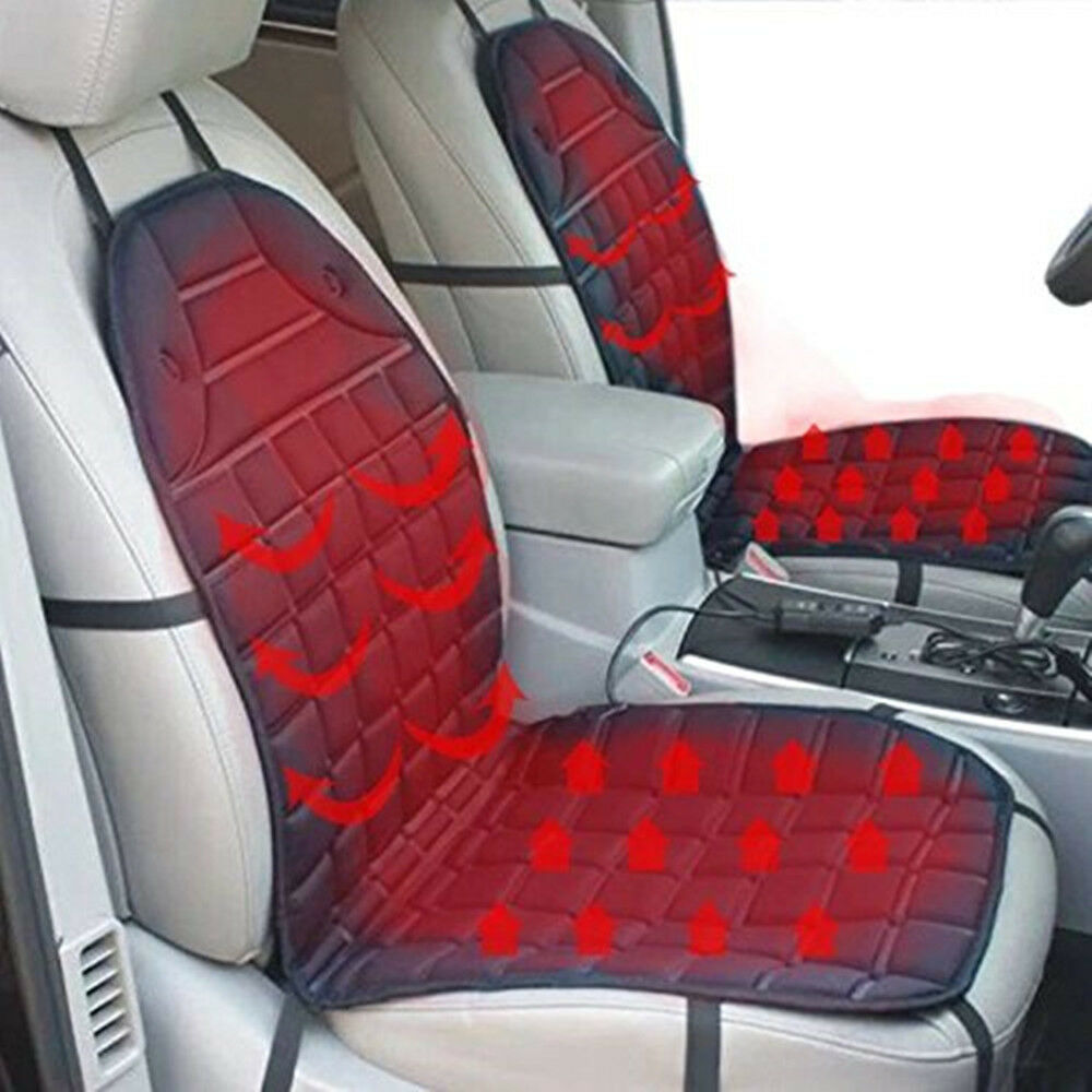 2pcs Car SUV Heated Seat Cushion Hot Cover Auto 12V Heater Warmer Pad Universal