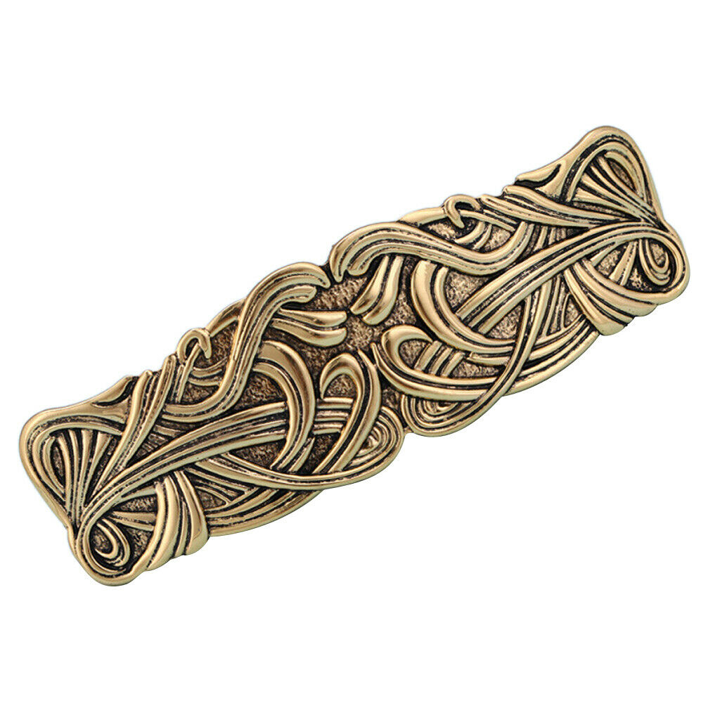 2 Pieces Viking Large Celtic Hairclip Clasp Golden Girl Flower Hair Barrette