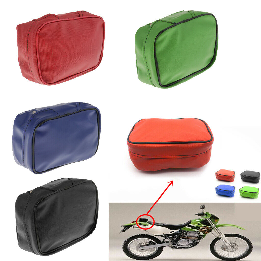 2pcs Black+Red Scooter Motorcycle Rear Tail Seat Back Waterproof Carry Bag