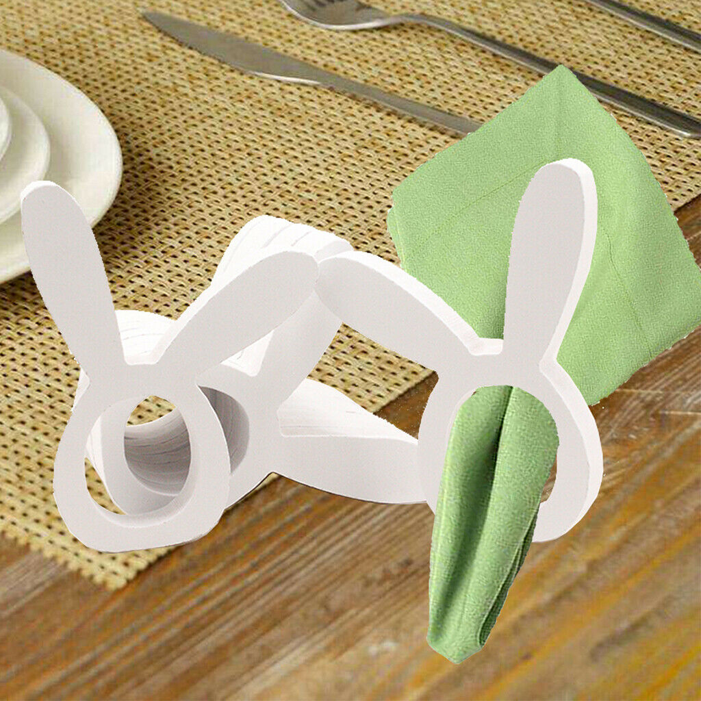 20x Napkin Rings Holder Easter Holiday Rabbit Ear Serviette Stand Wedding