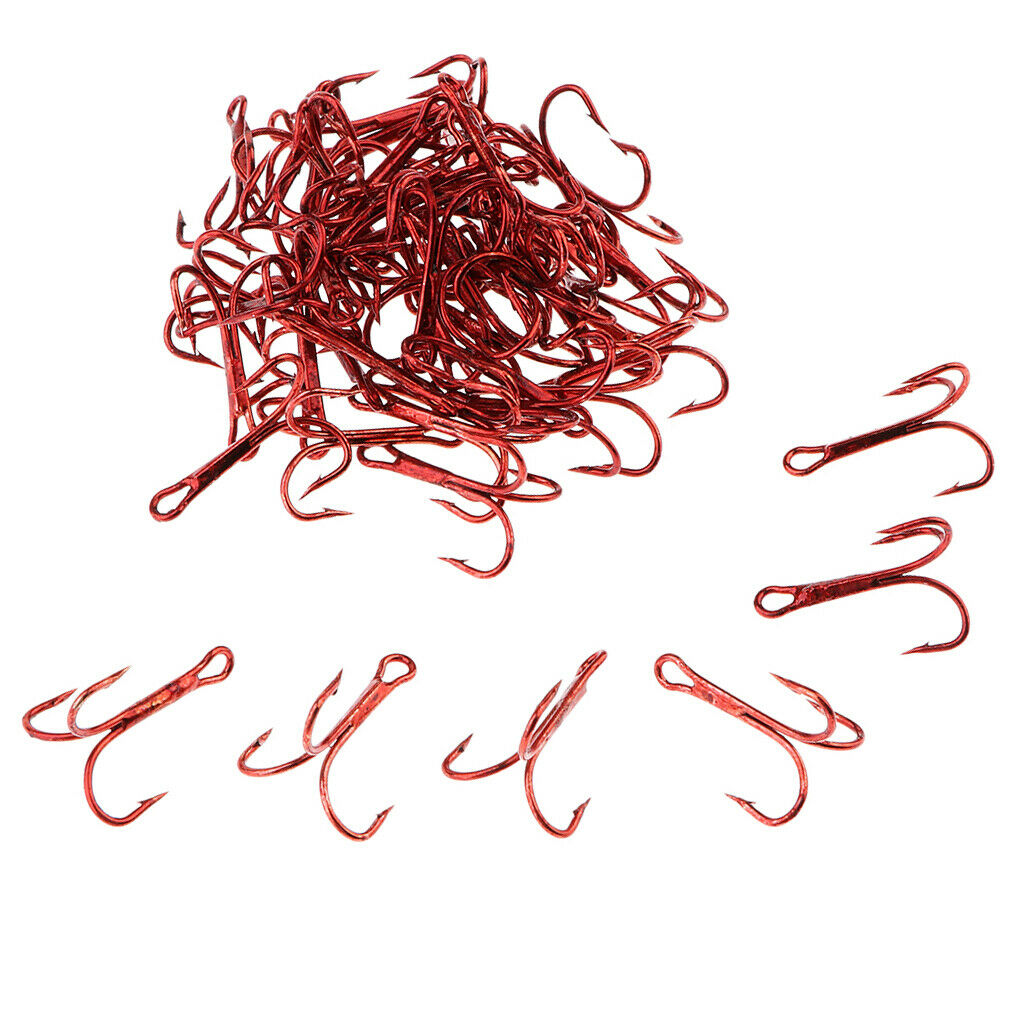 Fishing Treble Hooks Round Bend High Carbon Steel Treble Hooks 6