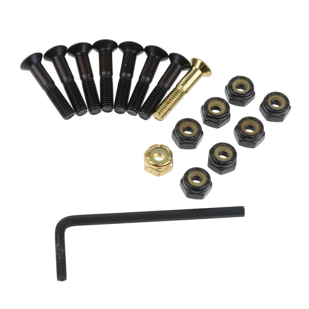 8pcs Replacement Skateboard Truck Hardware Set Screws Bolts Wrench