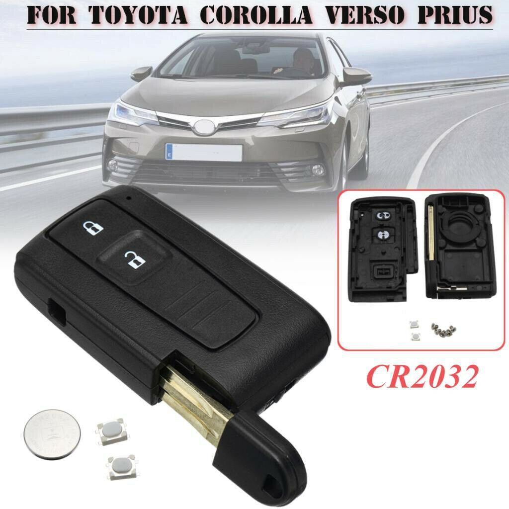 Black 2 Buttons Remote Car Key Fob Cover Case For  Corolla Verso Prius