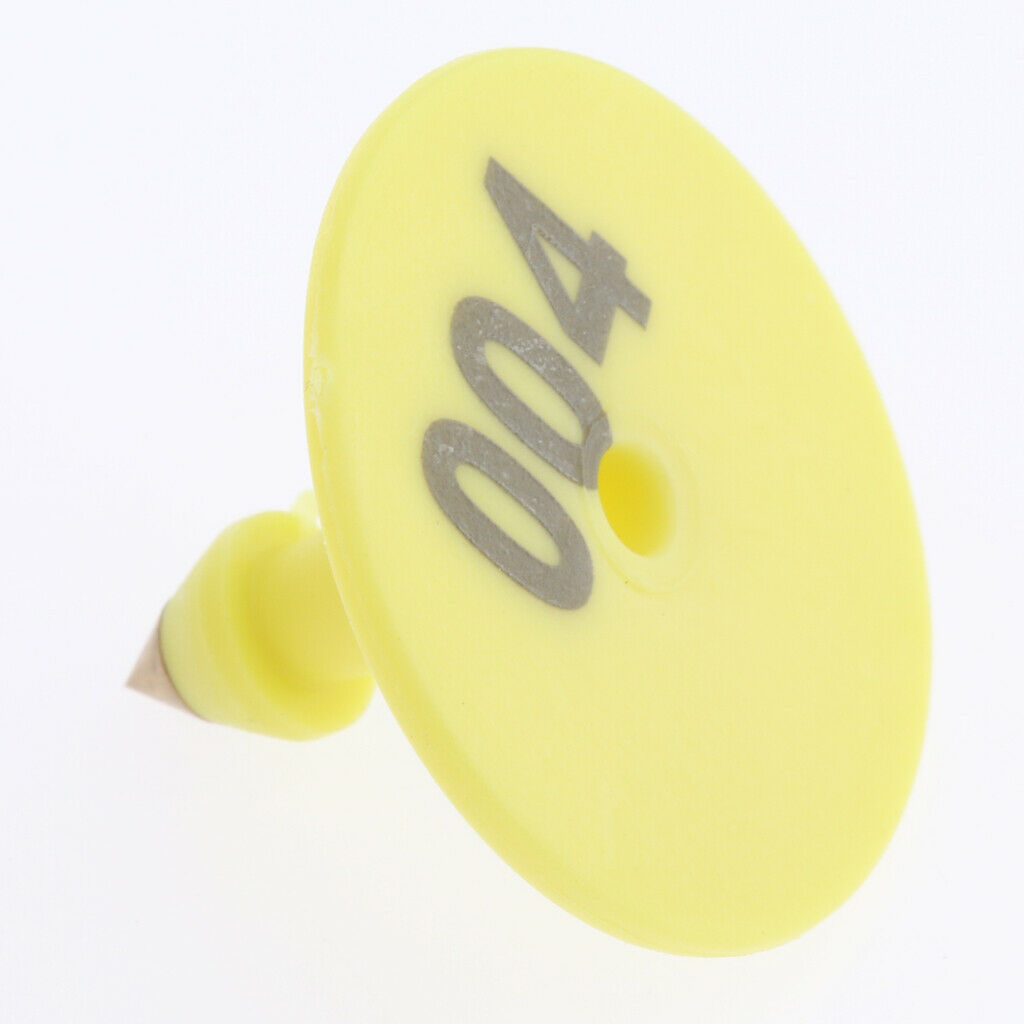 100PCS Small Numbered Livestock Ear Tag for Pig Cow Cattle Goat Sheep Yellow