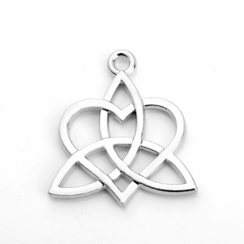 20pcs DIY Celtic Knot Triquetra Heart Charm Jewelry Making Necklace Bracelet
