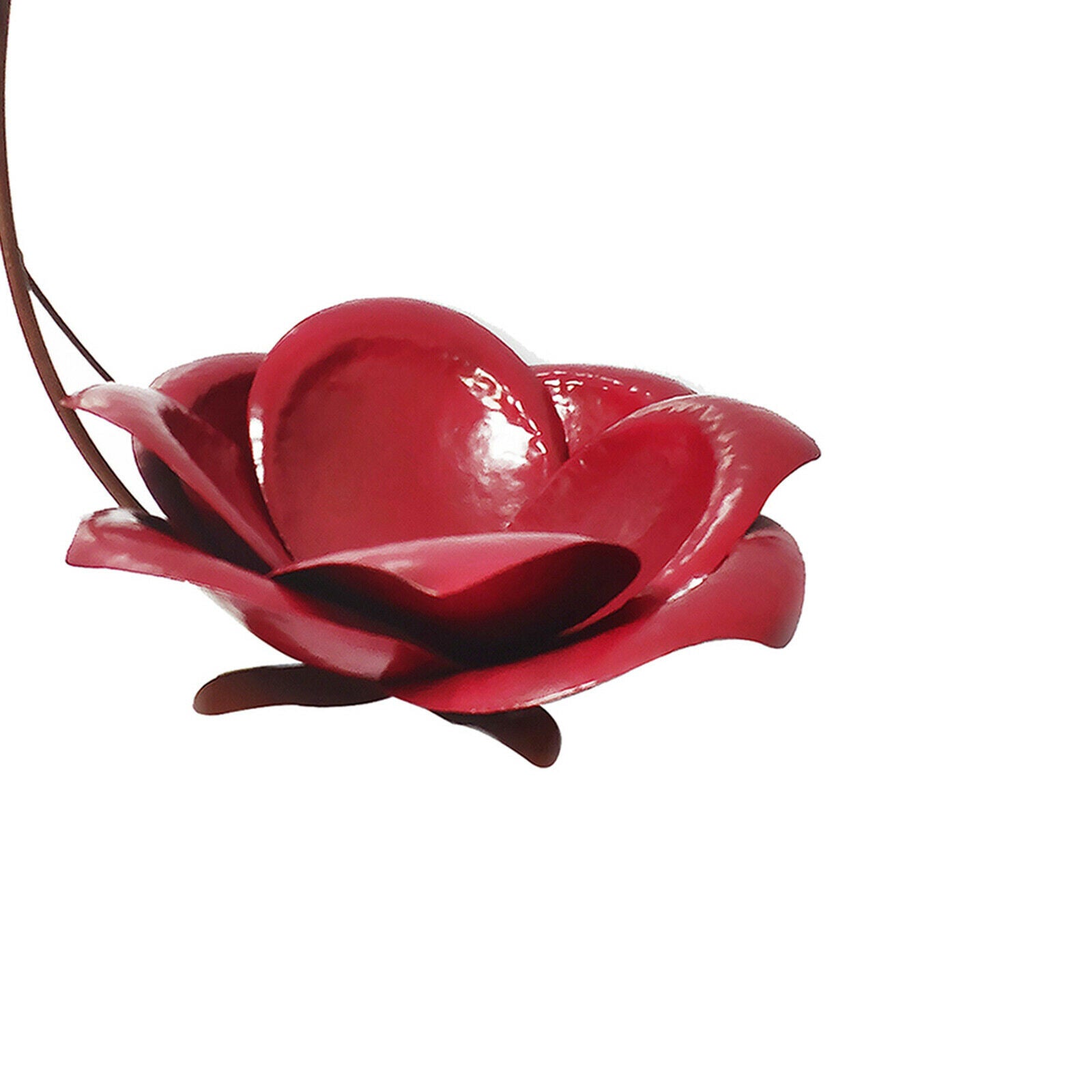 Iron Metal Courtyard Outside Red Lotus Flowers Bird Feeder Easy to Clean