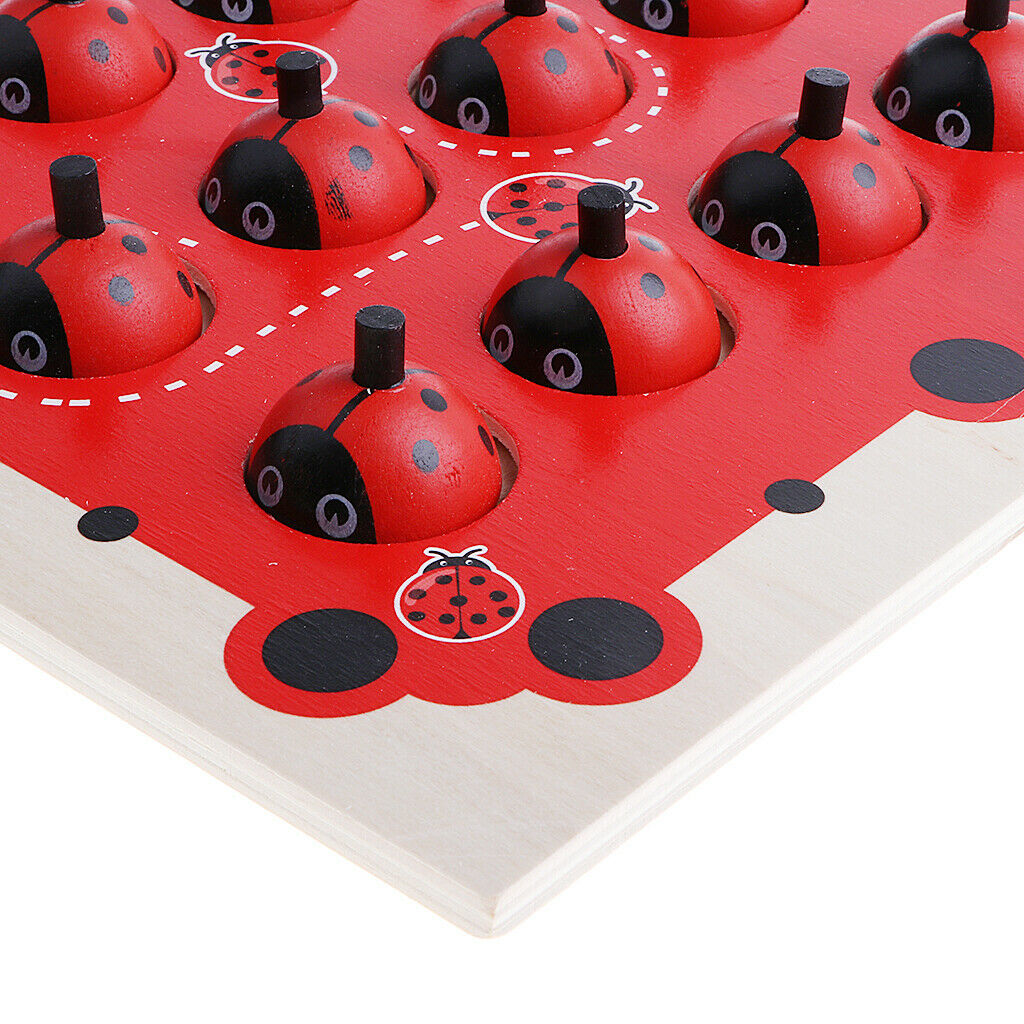 Wooden Ladybird Animal Board Matching Memory Training Puzzle Game Preschool