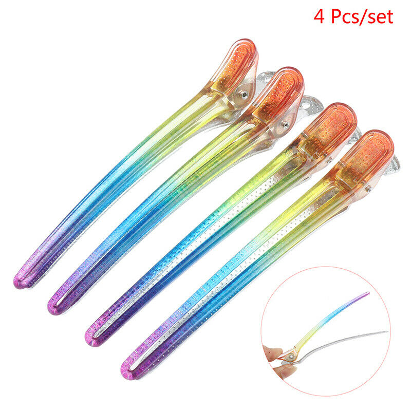 4 Pcs/Set Rainbow Hairpin Flat Duck Mouth Fixed Styling Clip Diy Hairdressing WF